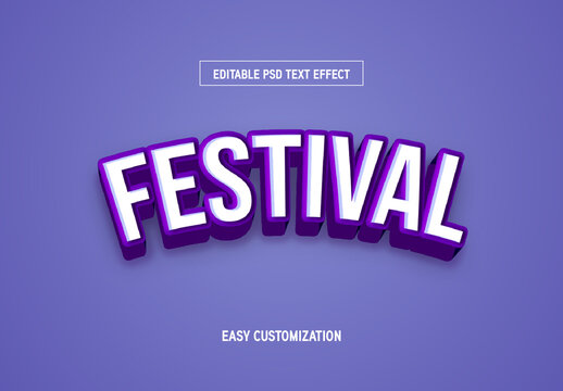 Purple And White Layered Playful Font Arched Bold Text Effect