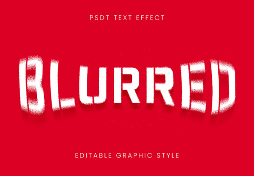 Red And White Blurred Spray Font Stencil Blur Text Effect