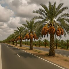 palm trees on the street