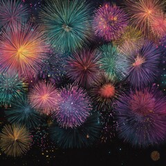 Fototapeta premium colorful fireworks celebration poster