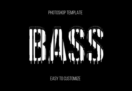 Black And White Sound Font Distorted Glitch Music Text Effect