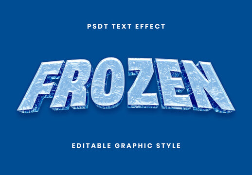 Blue Ice Font Frozen Block 3D Text Effect