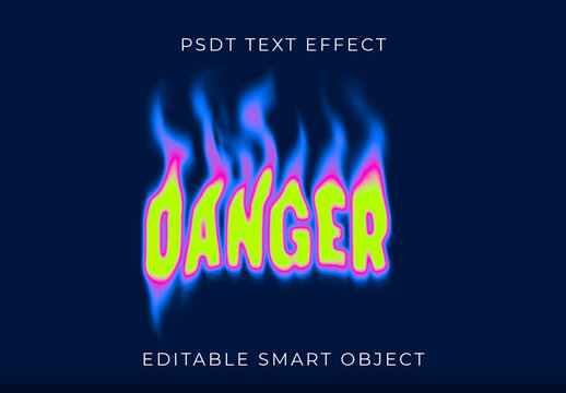 Green And Pink Toxic Font Fire Danger Flame Text Effect