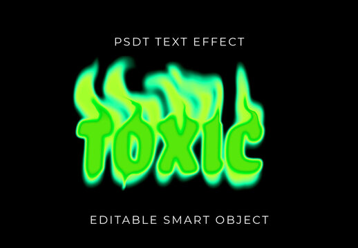 Green Toxic Font Flame Psychedelic Scary Text Effect