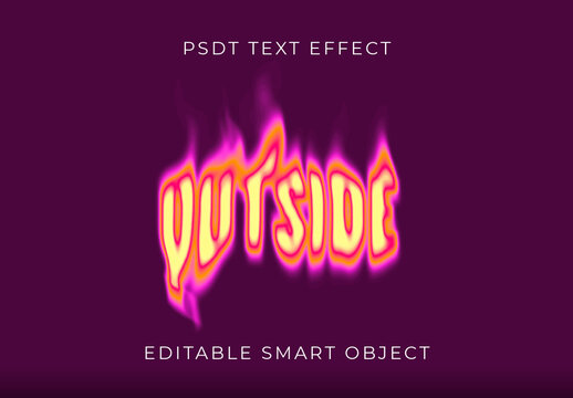 Pink And Yellow Toxic Font Burning Psychedelic Text Effect