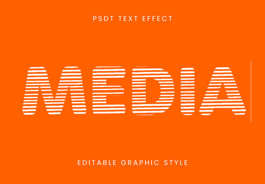 White Striped Bold Font Lines Heavy Text Effect