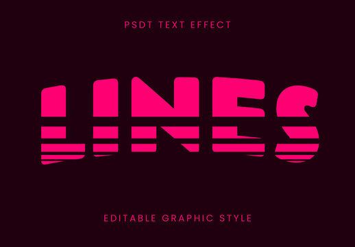 Pink Striped Bold Font Lines Modern Text Effect