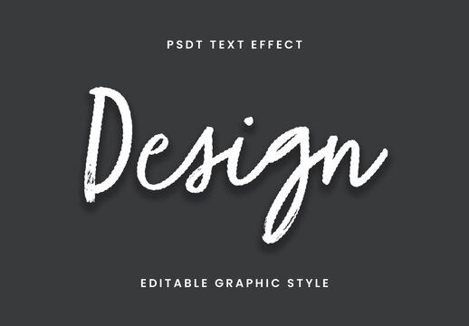 White Flat Ink Font Grunge Script Handwritten Text Effect