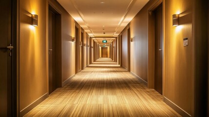Luxurious Hotel Corridor Interior.