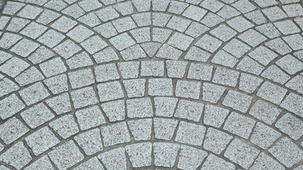 円舗装の石畳み