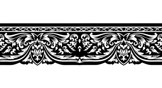 Ornate decorative border design with vintage elements
