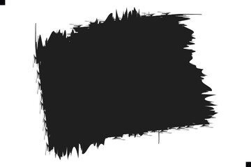 Fototapeta premium Grunge badge brush, hand drawn black sticker-brush stroke
