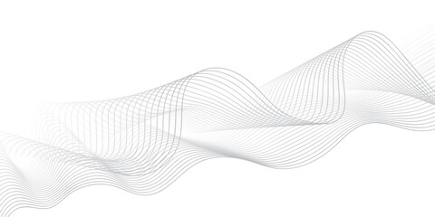 Contemporary Abstract Artwork with Monochrome Wavy Line Patterns Flowing Across a Minimal Black and White Background for Elegant Design Themes