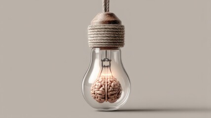 Vintage Rope-Wrapped Edison Bulb &mdash; Rustic Pendant Light