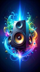 Colorful audio speaker art