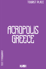  Famous World Landmarks Cursive Typography Vector Design &ndash; Tourist Place Lettering Art - Acropolis Greece