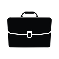 Isolated vector briefcase icon featuring a business, travel, or legal concept, A business bag silhouette vector illustration