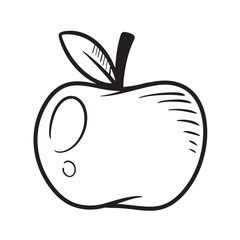 hand drawn lineart apple autumn seasonal illustration 
