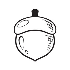 hand drawn lineart oak autumn seasonal illustration 