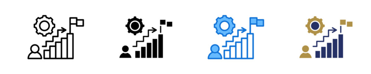 Employee Journey  Icon Set Multiple Style Collection
