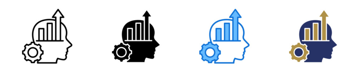 Fototapeta premium Growth Mindset Icon Set Multiple Style Collection 