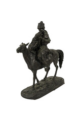 statue of a man  Antique E Lanceray Bronze Sculpture Cossack Farewell