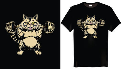 Cat Gym T shirt Design