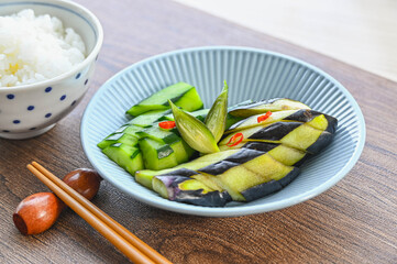 きゅうりと水茄子の浅漬け