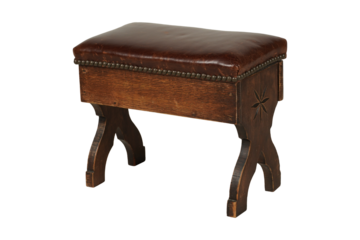 old wooden chair isolated  Bench with Leather Padding - Chucks