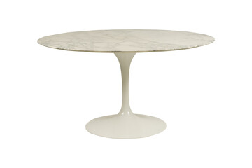 round table isolated on white  Marble Dining Table 