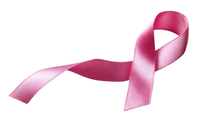 Pink ribbon isolated on transparent background