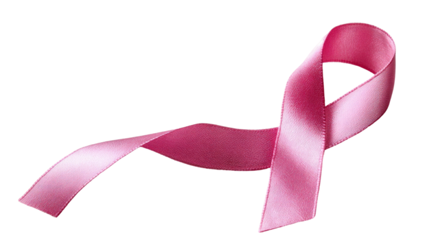 Pink ribbon isolated on transparent background
