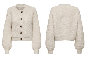 sweater on white background, top view, with flat lay. Fashion Lady Clothes Set: Trendy and Cozy...