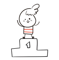 (no.1, win) Collection of hand drawn lady worker icons. Vector illustration.	