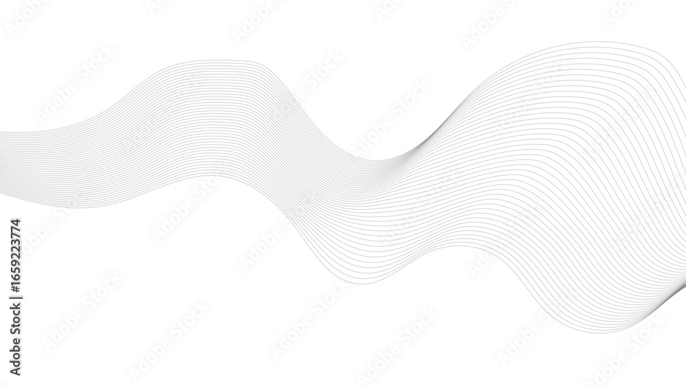 Wall mural abstract wave element for design. digital frequency track equalizer. line art abstract vector illust