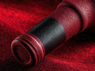 Close-up of red bottle cap on red fabric background