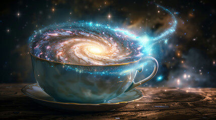 A spiral galaxy forming inside a teacup