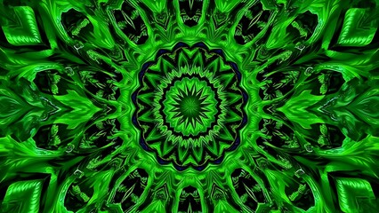 Whirlpool of emerald-green vegetables consuming fat cells in kaleidoscopic pattern.