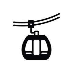 Fototapeta premium Black solid icon for funicular