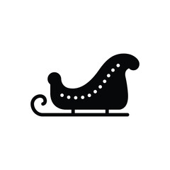 Black solid icon for sleigh