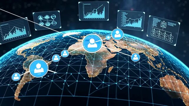 Global network connections with digital data and technology concept visualization - Powered by Adobe
