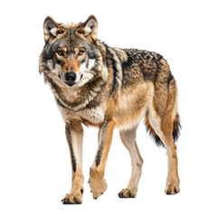 Fototapeta premium Large Wolf Standing on Transparent Background