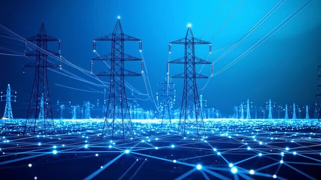 Blue-toned power grid