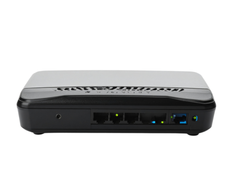 Modern Wi-Fi router device black color PNG transparent