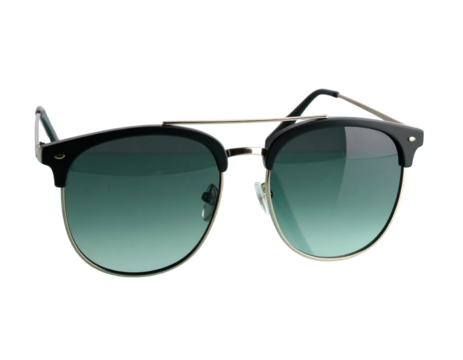 Trendy black sunglasses 3D model floating with shadow isolated on transparent background PNG