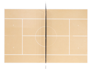 Realistic volleyball ground court top view isolated on transparent background PNG