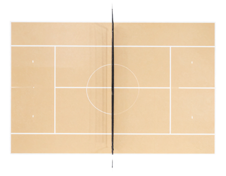Realistic volleyball ground court top view isolated on transparent background PNG