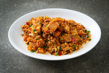 roasted crispy belly pork with salt and chili