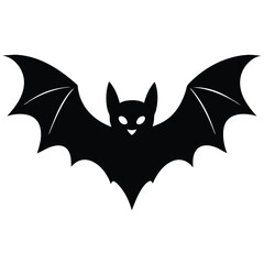 A Silhouette of a Bat with Spread Wings for Halloween Decoration