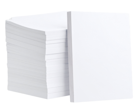 Neat White Paper Stacks PNG Isolated